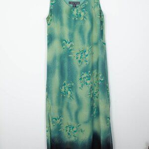A Wild Thyme Womens A-Line Floral Ombre Maxi Dress Size 10 Boho Whimsigoth Fairy